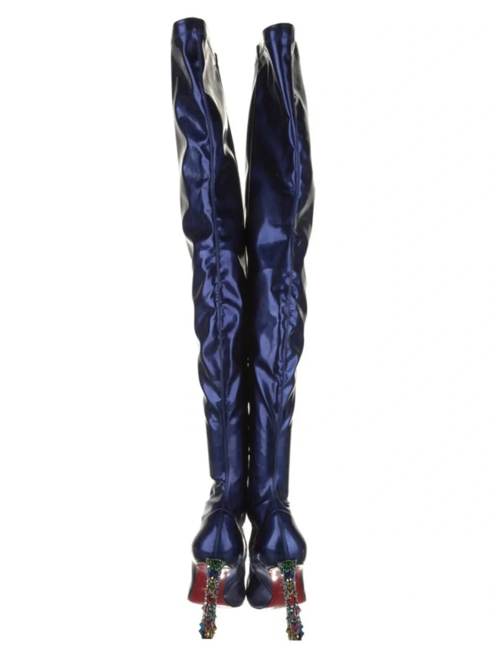 Christian Louboutin Cosmic Alta Boots 100 Over-the-Knee Strass RETAIL 3995